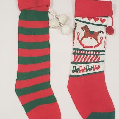 LOT 250: Vintage Knit Christmas Stockings 