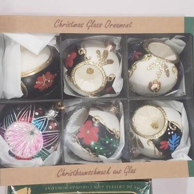 Lot 255: Handpainted Christmas Glass Ball Ornaments 