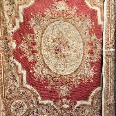 Lot #81  Large antique Aubusson Style Needlepoint Rug