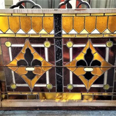 Lot #89 Beautiful Antique Stained Glass Window from a Church