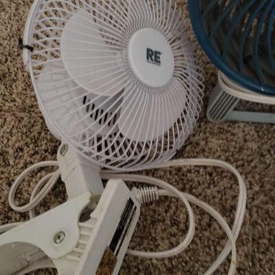 Lot 297: (2) Small Fans (Clip On and a Tabletop