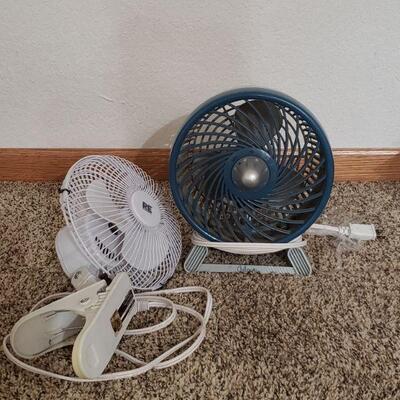 Lot 297: (2) Small Fans (Clip On and a Tabletop