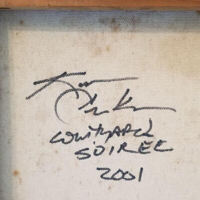 Lot #96  Oil on Canvas dated 2001 - "Wire-Tapped Soiree"