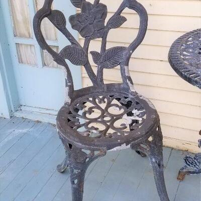 Lot #98  Three Piece Cast Iron Bistro Set