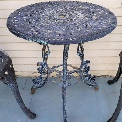 Lot #98  Three Piece Cast Iron Bistro Set