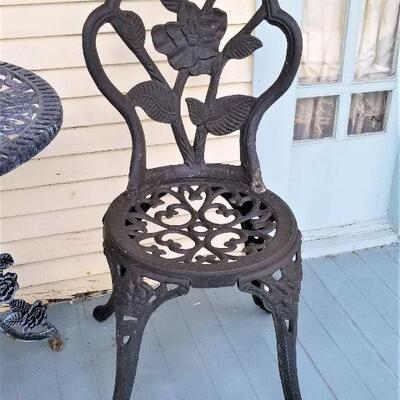 Lot #98  Three Piece Cast Iron Bistro Set