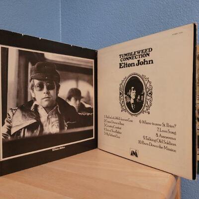 Lot #313: (2) Vintage ELTON JOHN Music Vinyl LP Records - ONE SAMPLE