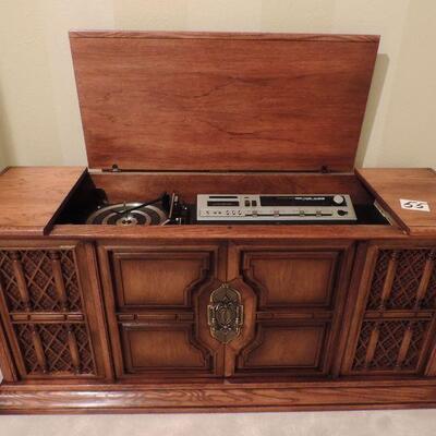 LOT 55  MONTEVERDI BY LLOYDS CONSOLE STEREO W/8 TRACK & TURNTABLE