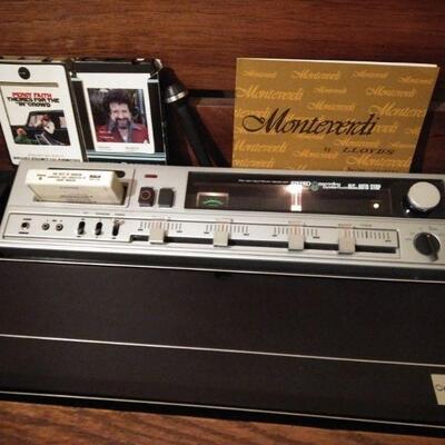 LOT 55  MONTEVERDI BY LLOYDS CONSOLE STEREO W/8 TRACK & TURNTABLE