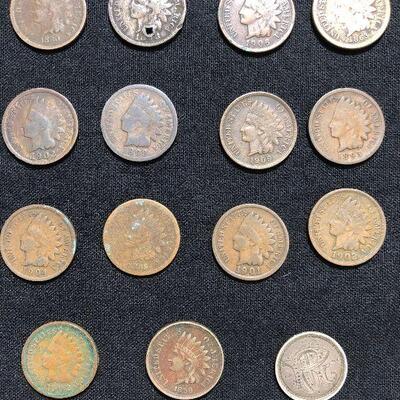 Lot 126 - U.S. Coins ( Kennedy Half Dollar, Buffalo Nickels, Liberty Head Nickel w/Cents, Indian Head Penny and 2 gold plated coins)