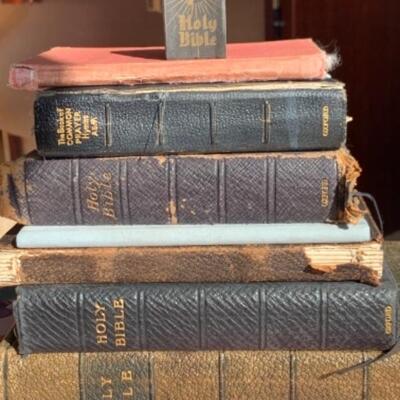 Lot 1U. Eight vintage Holy Bibles--$25