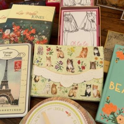 Lot 12U. Large assortment of greeting cards, journals and notepads--$45