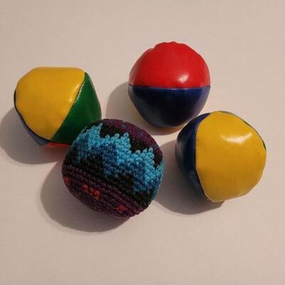 Lot #327: Group of (4) Vintage Assorted Hacky Sack Balls