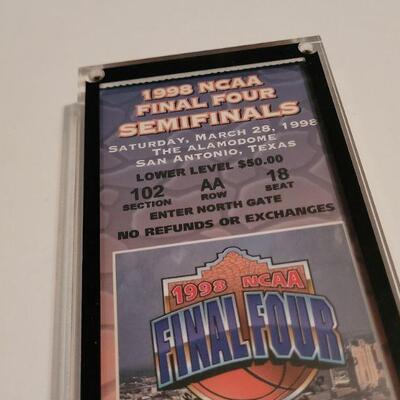 Lot #328: RARE 1998 NCAA Final Four Tickets w/ Protective Case
