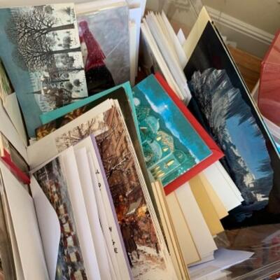 Lot 20U. Large assortment of Christmas cards, wrappings, ribbons, crackers, 3 Drawer Storage unit, United States flagâ€”etc.--$75