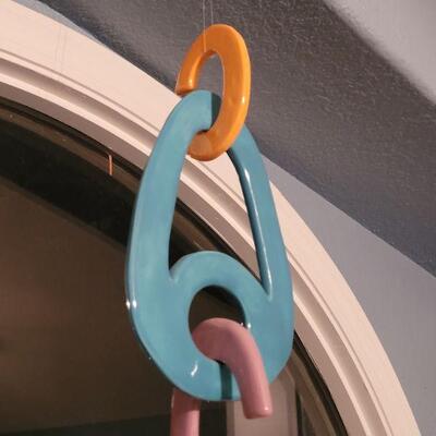 Lot #340: Vintage Ceramic Hanging Sculpture Art Mobile 