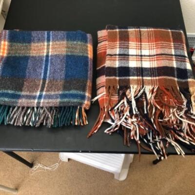 Lot 37U. Five blanketsâ€”one Lallana cashmere, 2 Pendleton wool blankets, and 2 afghans--$95
