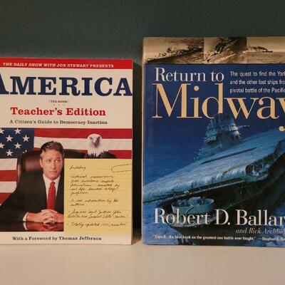 Lot #343: (2) Books - RETURN TO MIDWAY + AMERICA by Jon Stewart