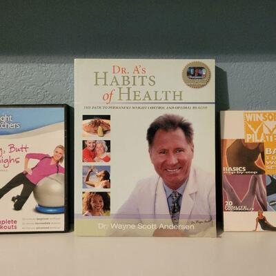 Lot #344: (2) Fitness DVD + HABIT OF HEALTH Book