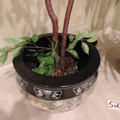 LOT 52  TALL FAUX TREES IN POTS WITH ACCENT LIGHT