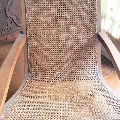 Lot #101  Wonderful Anglo-Indian Caned Plantation Arm Chair