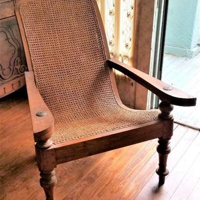 Lot #101  Wonderful Anglo-Indian Caned Plantation Arm Chair