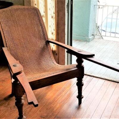Lot #101  Wonderful Anglo-Indian Caned Plantation Arm Chair