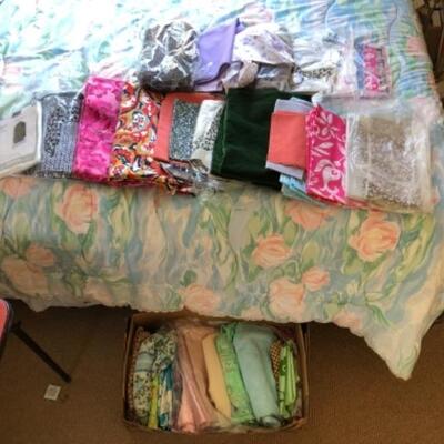 Lot 50U. Assortment of high-end fabrics, various sizes, textures, new and vintage--$45