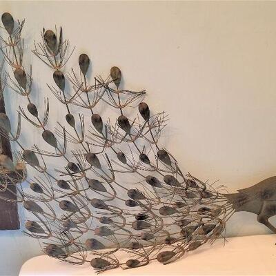 Lot #103  Vintage Mid Century metal Peacock Wall Decoration