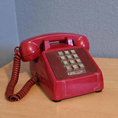 Lot #353: Vintage RED Rotary Phone