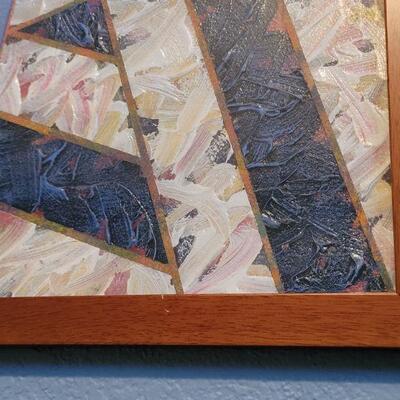 Lot #366: Large ABSTRACT Papercast Framed Fine Art