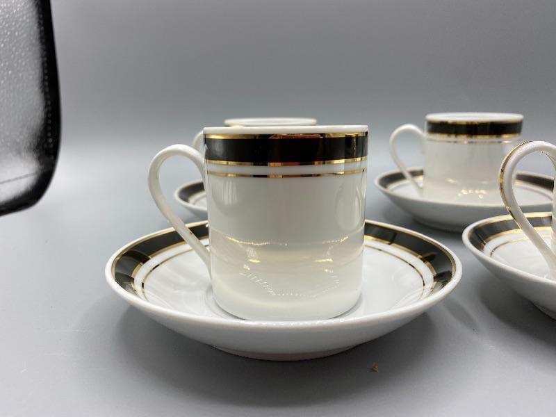 Set of 4 Crown Porcelain Prestige Demitasse Espresso Cups and