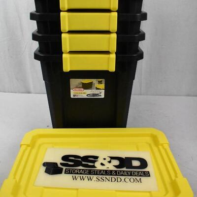 Sterilite 10 Gallon Stacker Tote Plastic, Yellow Lily 