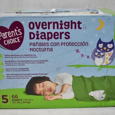 parents choice overnight diapers size 5