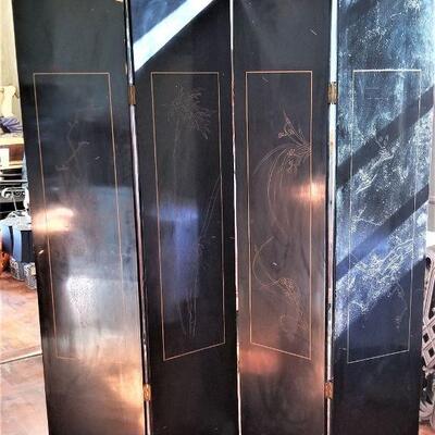 Lot #111 Contemporary black Lacquer Room Divider - Asian Styling