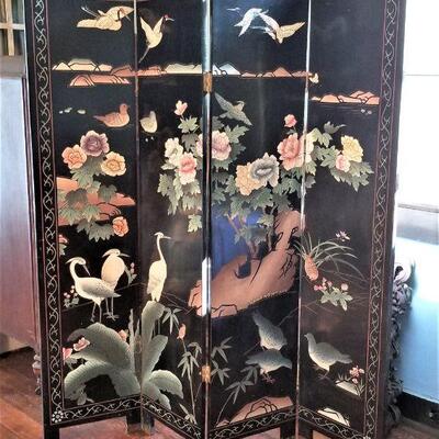 Lot #111 Contemporary black Lacquer Room Divider - Asian Styling