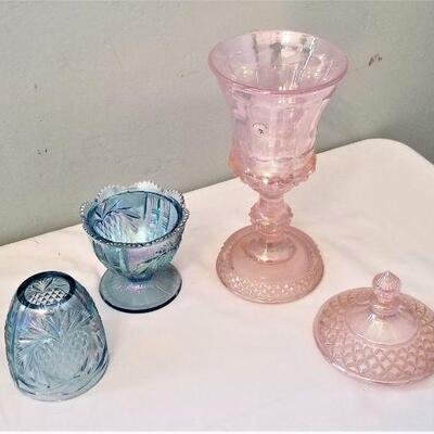 Lot #116  FENTON compote and Fairy Lamp