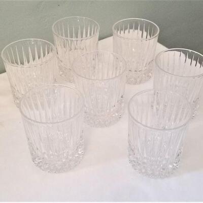 Lot #117  Set of 7 Crystal Rocks Glasses