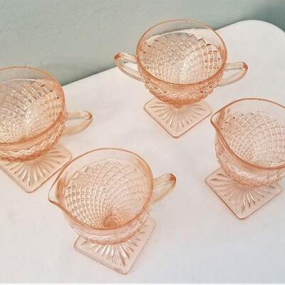 Lot #118  2 Sets Depression Glass - Miss America creamer/sugar