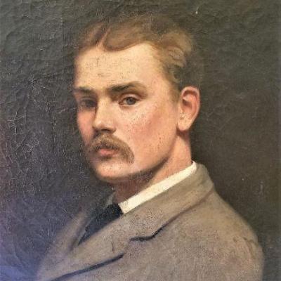 Lot #120 Antique oil on canvas portrait of a Young Man - ca. 1920-30