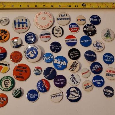 Lot #387: Large Assortment of Political Vintage Buttons