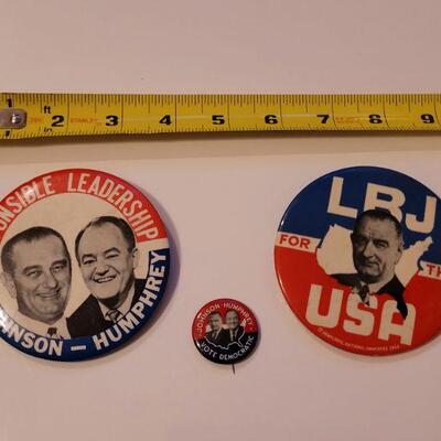 Lot #386: Vintage LYNDON B. JOHNSON Political Buttons