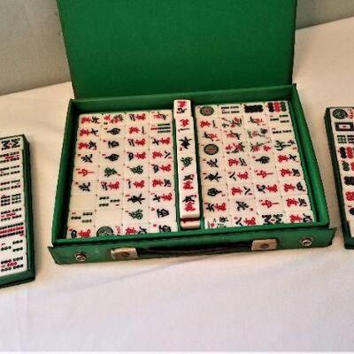 Lot #128  Vintage 1970's Mah Jong Set in vinyl case  - complete