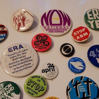 Lot #388: Assorted Vintage Political Activism Buttons