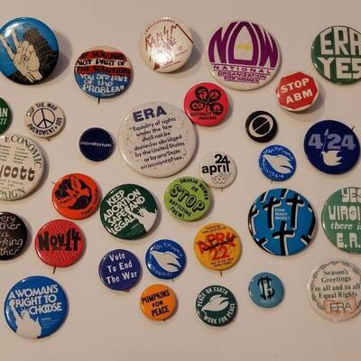 Lot #388: Assorted Vintage Political Activism Buttons