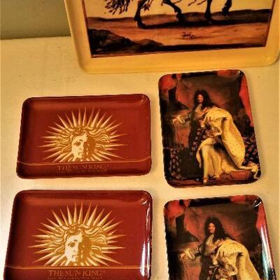 Lot #130  7 Melamine Decorative Trays from Sun King Exhibit at New Orleans Museum of Art