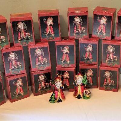 Lot #134  Lot of 25 Contemporary Mercury Glass Santas - 2 different designs.