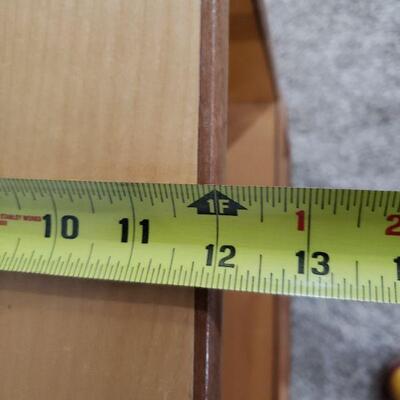 Lot 398: Mid Century Wood Shelf with Casters 