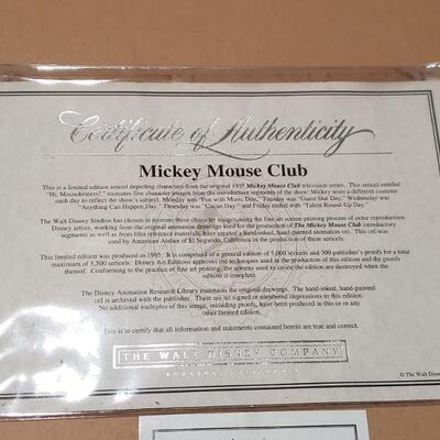 Lot 399: Mickey Mouse Club Print with Certificate of Authenticity 