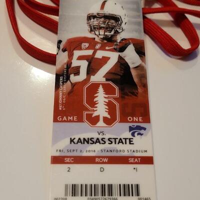 Lot #424: Assortment of STANFORD FOOTBALL Director's Level Tall Plastic Tickets w/ Lanyards